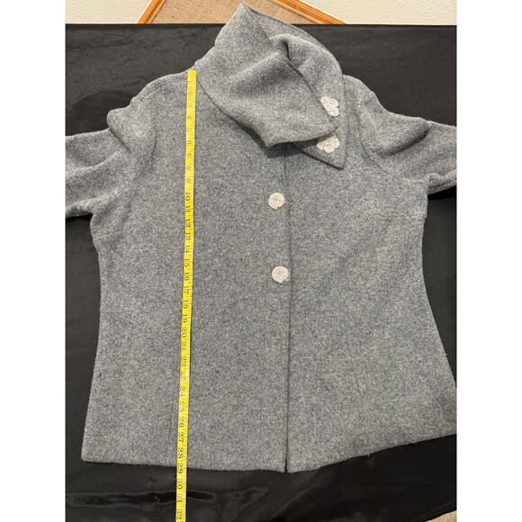 Vtg Pendleton Wool Front Snap Collar Jacket Women's Sz 2X Gray Floral Applique - Picture 8 of 12